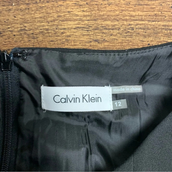 Calvin Klein NWT size 12 black dress tulip hem hidden back zipper gorgeous - Picture 5 of 8
